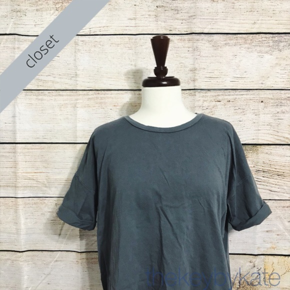 Madewell Tops - Madewell Gray Open Back Short Sleeve Top